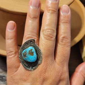 Vintage Sterling Silver Turquoise Ring